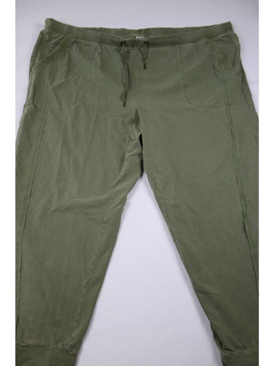 Terra & Sky Pants - Terra & Sky Womens Olive Green Drawstring Jogger Pants 3X (24W-26W) Elastic Wais